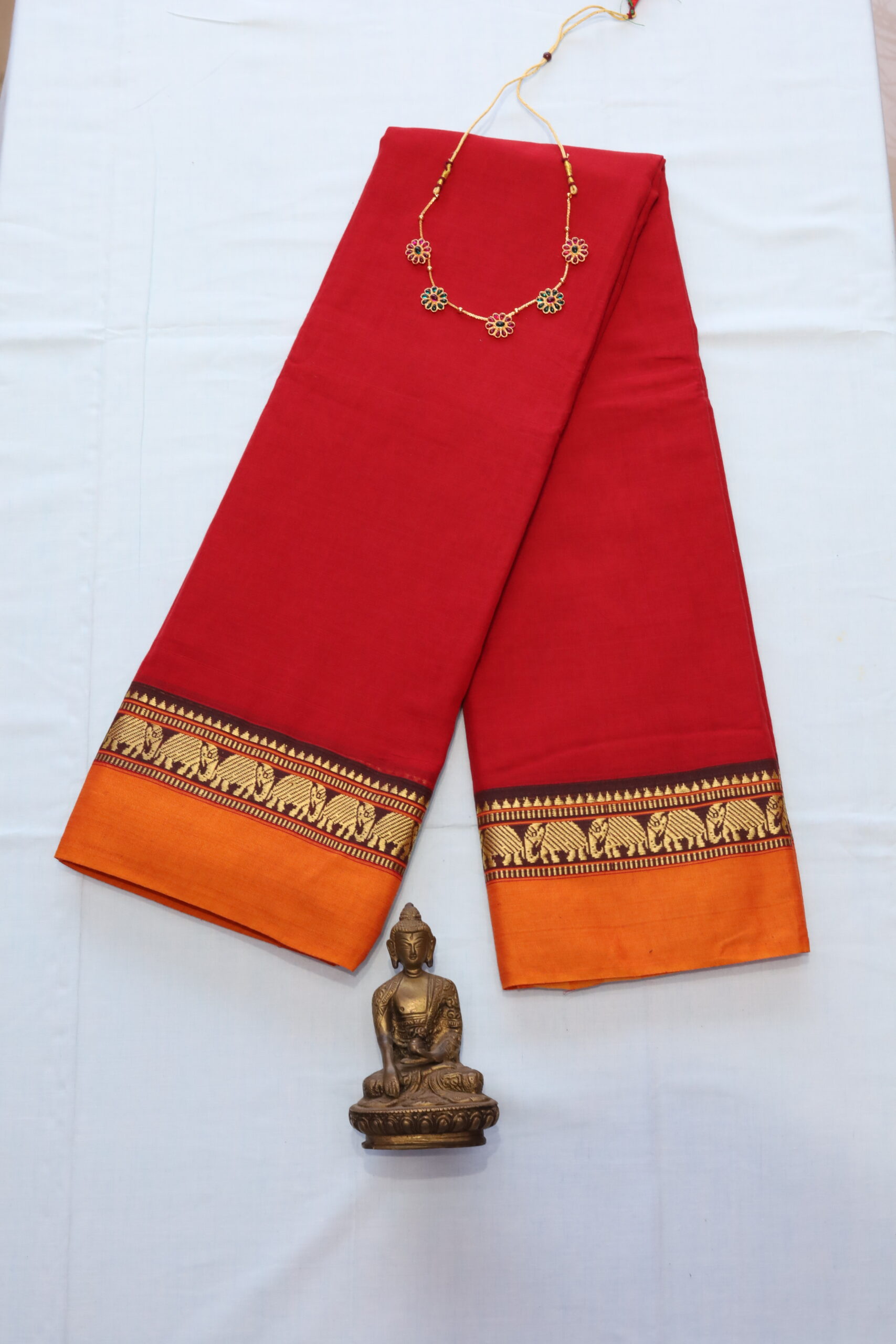 Elephant pattern medium border Narayanpettu Sarees