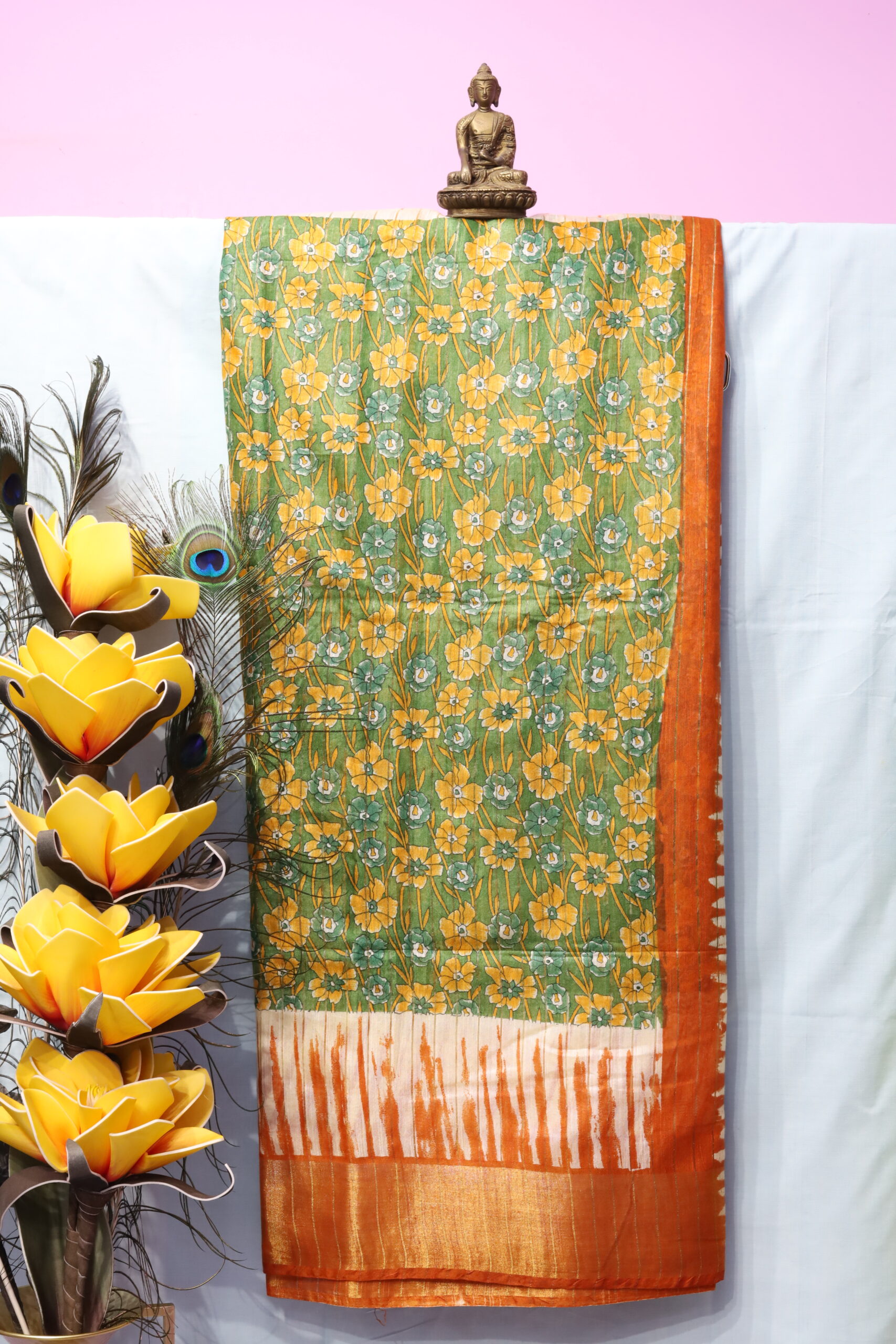 Cotta semi silk digital print saree