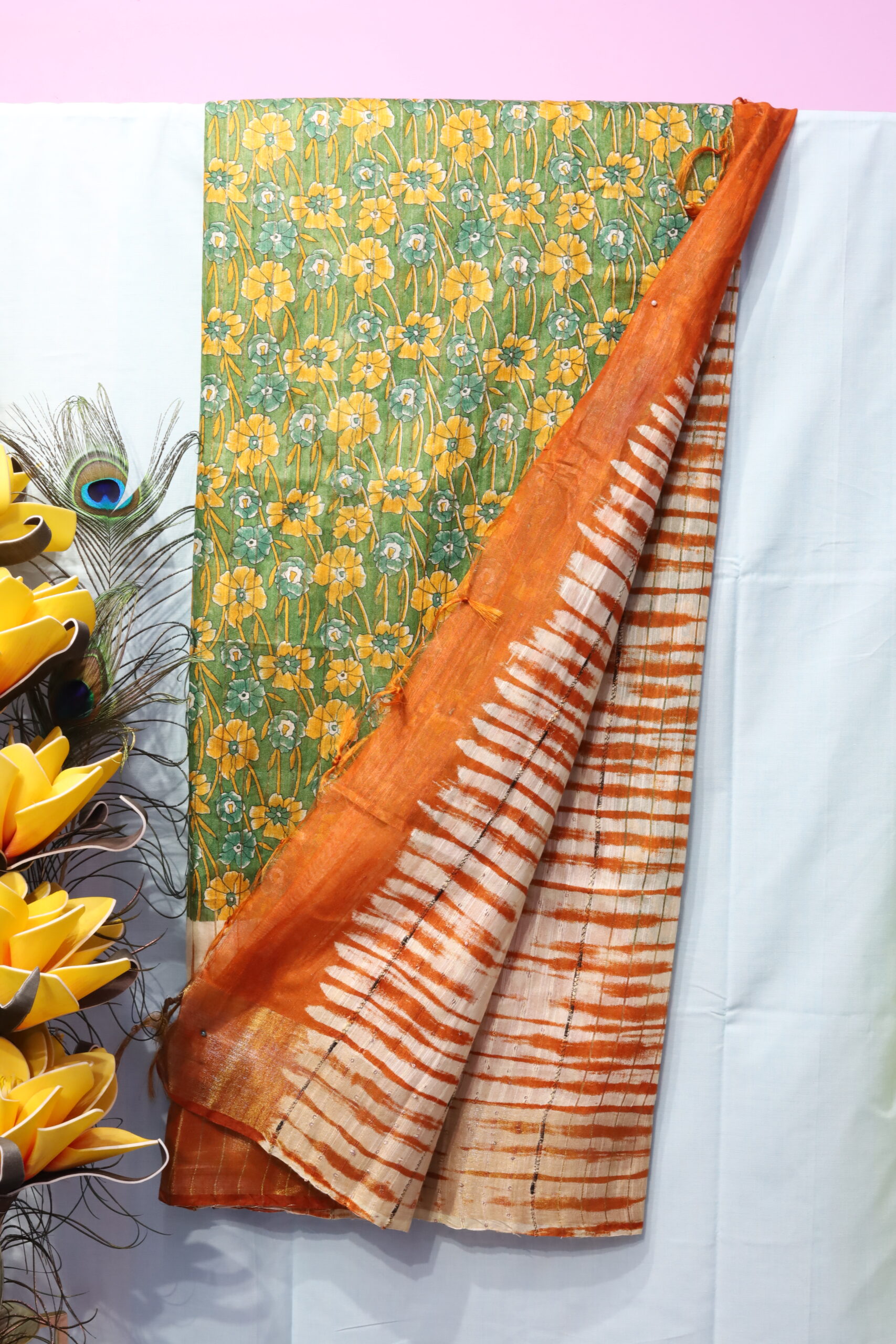 Cotta semi silk digital print saree