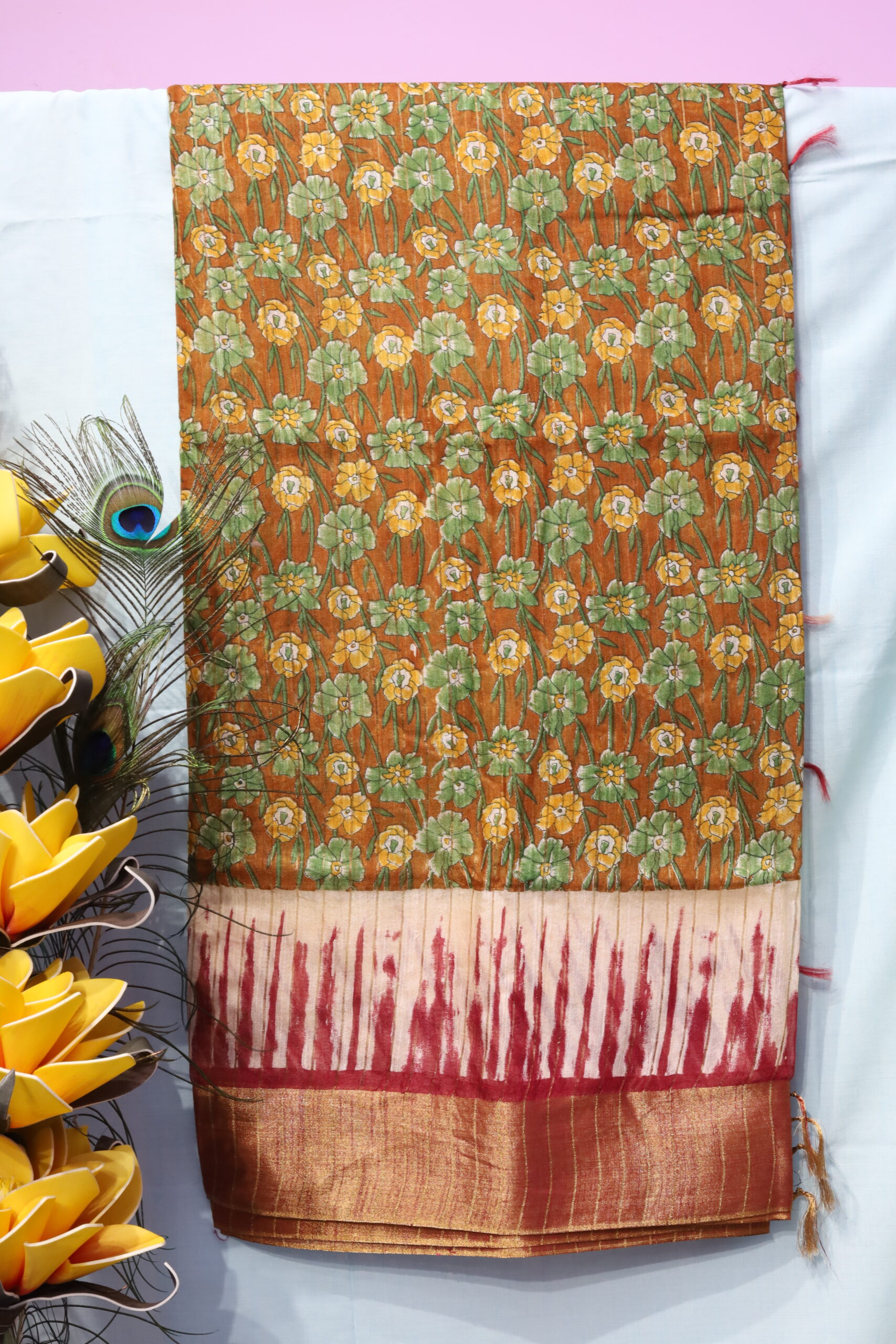 Cotta semi silk digital print saree